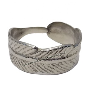 Porte-anneau de serviette en feuille nickelé en gros classique en aluminium pour décor de table de mariage - Product Image 1