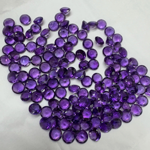Piedra Preciosa de Amatista Sintética de Laboratorio, Corte Brillante, de 5-6 mm, Color Azul Pulido, de la Mejor Calidad, para la Fabricación de Joyas, GRG - Product Image 1
