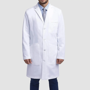 Transpirable Diseño personalizado Scrubs Uniforme del personal médico Bata de laboratorio blanca para hombres - Product Image 3