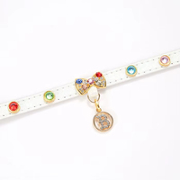 Collier pour animaux de compagnie en strass de luxe direct d'usine | Collier de perles en cuir PU pour chats et petits chiens | Accessoires pour animaux de compagnie OEM