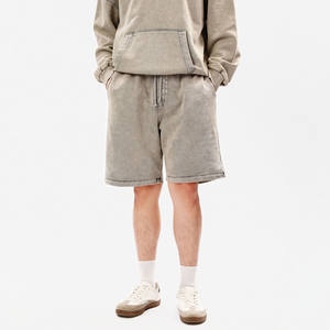 Custom Logo Acid Wash Vintage Cotton Jogger <b>Shorts</b> for <b>Men</b> High Quality Terry Sweat Pants Plain Gym Streetwear Solid Pattern - Product Image 1