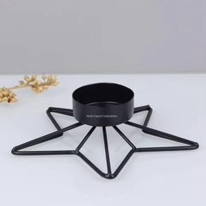 ที่ใส่เทียนทีไลท์โลหะรูปดาวสีดำพร้อมลวดยกระดับสำหรับตกแต่งบ้านเดือนรอมฎอน - Product Image 2