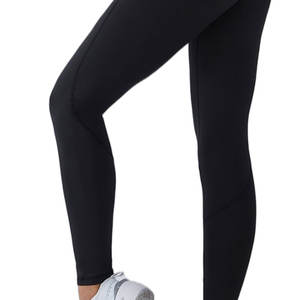 Venta directa de fábrica-Conjunto de entrenamiento de gimnasio de yoga sin costuras transpirable de alta calidad para mujer Cintura elástica Patrón sólido Logotipo frontal - Product Image 6