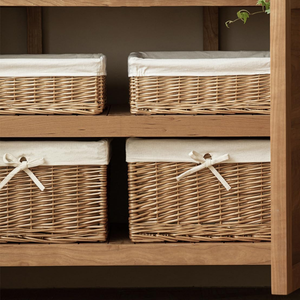 Wholesale Handmade Rattan Storage <b>Basket</b> with Fabric Lining, Eco-Friendly Rectangular Organizer for Living Room & <b>Laundry</b> - Product Image 5