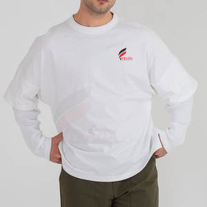 เสื้อยืดแขนยาวผ้าโพลีเอสเตอร์/คอตตอนสองชั้น แห้งเร็ว ระบายอากาศดี ขายดีที่สุด สำหรับผู้ชาย สวมใส่สบายๆ สำหรับผู้ใหญ่ - Product Image 1