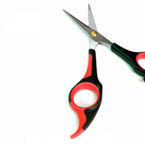 Tijeras de peluquero con mango de plástico de Color negro y rojo, tijeras de corte de pelo de acero y Metal de hoja afilada recta - Product Image 5