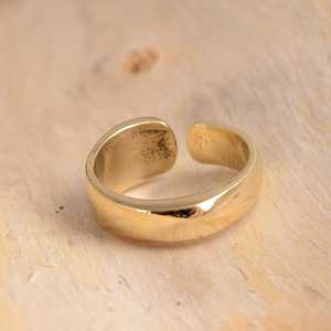 Minimalist <b>Open</b> Brass <b>Ring</b> 18k Gold Plated Band Wholesale <b>Ring</b> For Men's - Product Image 3