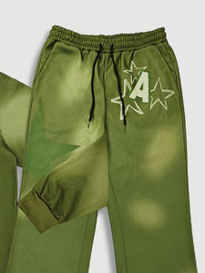 Custom Embroidery Logo Streetwear High Quality Custom Logo Heavyweight Vintage Acid Washed Hoodies and <b>Sweatpants</b> Men Tracksuit - Product Image 5