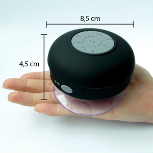 Mini Altavoz Bluetooth Impermeable IPX6 para Ducha con Micrófono LED y Airplay - Negro - Product Image 3
