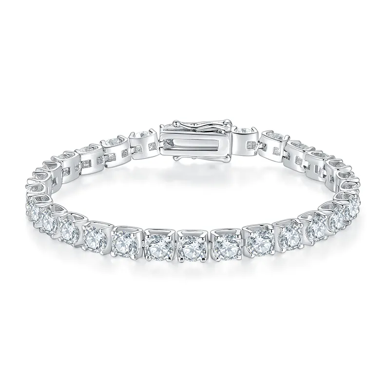 Customization Jewelry Hand Chain Men Women Diamond 925 Sterling Silver Moissanite Tennis Bracelet Bangle