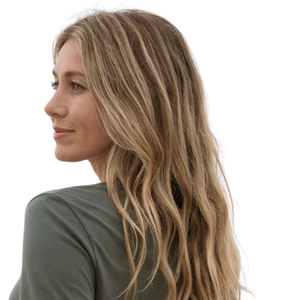 Camiseta de Manga Larga con Cuello en V para Mujer, Color Verde Bosque, 100% Algodón Orgánico de Lujo, Preencogido, Certificado GOTS, Ajuste Clásico, Suave y Premium - Product Image 4