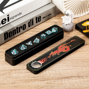 Bộ Xúc Xắc Kim Loại DND Bán Sỉ Xúc Xắc Trò Chơi Đa Diện Sọc Tùy Chỉnh D4 D6 D8 D10 D12 D20 D % Cho Trò Chơi Trên Bàn D & D - Product Image 5