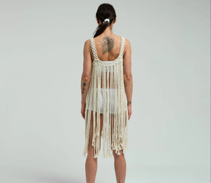 Robe de fête pour votre mariée en coton tissé à la main vêtements de Festival Bustier haut court femmes robe de plage en macramé - Product Image 2