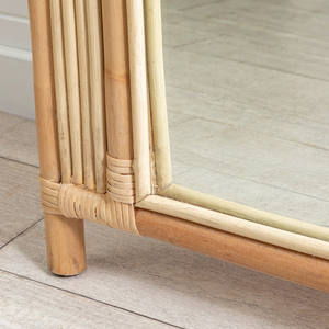 Espejo de Pie de Longitud Completa con Marco de Mimbre de Ratán Vintage Tejido a Mano, Espejo de Vestir - Product Image 3