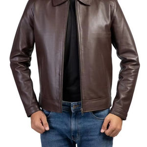 เสื้อแจ็กเก็ตหนังมีซิปสำหรับผู้ชายเสื้อแจ็กเก็ตหนังสำหรับผู้ชายดีไซน์แบบมืออาชีพตามความต้องการออกแบบได้ตามต้องการ - Product Image 1