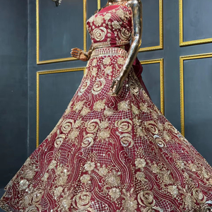 ชุดเลเฮนกาโชลีเจ้าสาวแบบเต็มตัว งานปักอย่างดี ทรงบานใหญ่ มี 6 สี เหมาะสำหรับงานปาร์ตี้ งานเฉลิมฉลอง และงานต่างๆ - Product Image 1