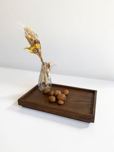 Petit plateau ovale en bois de manguier, support de présentation rustique, support décoratif en bois, rehausseur de coiffeuse, organisateur de comptoir de salle de bain et de cuisine - Product Image 2