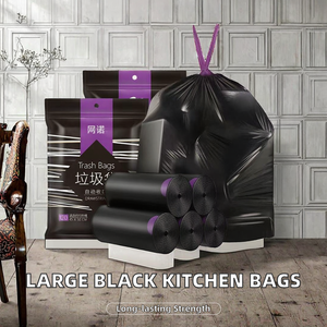 Kangle Custom Size Black Drawstring Garbage Bag Trash Bag Heavy Duty Rubbish Bag Heavy Duty Leak Proof Household <b>Kitchen</b> Trash - Product Image 2