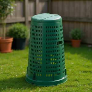 Support pour sac poubelle Stefanplast 100L avec couvercle vert, modèle 24702, poubelles écologiques - Product Image 3