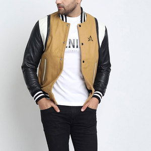 Best Selling <b>Leather</b> Sleeves Letterman <b>Jacket</b> Streetwear Inspired <b>Winter</b> <b>Jacket</b> For Casual Daily Fashion - Product Image 6