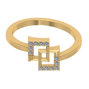 Vente chaude0.4Carat forme ronde Lab Grown Diamond Vintage Ring 14K Solid Gold Bague de fiançailles pour les femmes et les filles Bijoux - Product Image 2