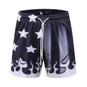Shorts de basketball imprimés respirants et écologiques en tissu toile, taille élastique, séchage rapide, pour hommes, personnalisables OEM/ODM - Product Image 4