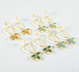 Pendientes de Racimo de Cuarzo Opalita de 4x6 mm con Corte de Pera, Plata de Ley 925, Joyería al por Mayor - Product Image 4