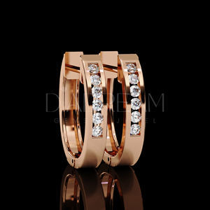 ต่างหูเพชรเม็ดกลมสีเงินสเตอร์ลิง925พรีเมี่ยมชุดตึงเครียดเครื่องประดับแฟนซีต่างหูชั้นดีสำหรับผู้หญิง - Product Image 3