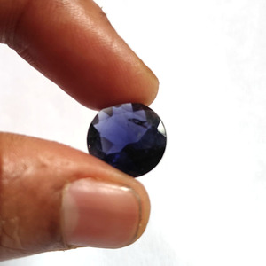 Haute qualité 12mm naturel bleu Iolite 4.0 Cts cercle à facettes coupe pierre précieuse en vrac pour la fabrication de bijoux - Product Image 2