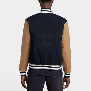 Veste universitaire en cuir 100% coton de haute qualité 2025, col montant, logo frontal, couleurs personnalisées, faible MOQ, respirante - Product Image 3
