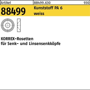 อุปกรณ์เสริมประตูและหน้าต่าง-โรเซตต์ R 88499 KORREX 805 M5x3.5 โพลีเอไมด์ 6 สีขาว แพ็ค 100 ชิ้น - Product Image 1