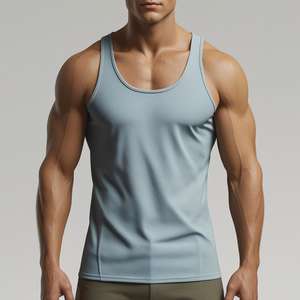 Mens Summer Casual Tank <b>Top</b> Muscle Fit Athletic Gym Workout <b>Sleeveless</b> Tee Breathable Quick Dry Sport Vest Fashion - Product Image 6