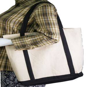 Sac fourre-tout en coton biologique 100% écologique de haute qualité pour femmes sac à provisions à bandoulière quotidien réutilisable sérigraphié personnalisé - Product Image 1