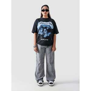 Pantalon cargo décontracté Metallica à taille mi-haute en toile respirante avec un design unique - Product Image 5