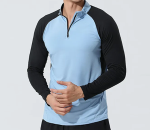 Camiseta Deportiva de Manga Corta con Cierre de Cremallera para Hombre, 100% Algodón, Estampado de Letras, Secado Rápido, para Gimnasio, Fitness y Entrenamiento - Product Image 2