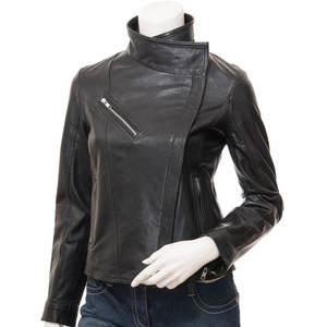 Latest Design Fashion <b>Women's</b> Satin Leather <b>Jacket</b> Breathable Waterproof Eco-Friendly Stylish Ladies Outwear for Sale - Product Image 1