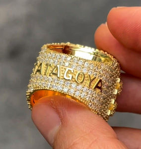 Bague Hip Hop tendance luxe personnalisée pour hommes Ice Out VVS Lab Grown Full Diamond 10K 14K 18K Gold Round Alphabet pour les mariages - Product Image 6