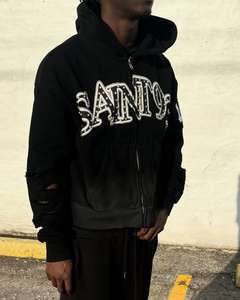 Nueva Sudadera con Capucha Personalizada con Estampado en Serigrafía, Felpa Francesa, Algodón Cepillado, Gráfico, Bordado Extremo, Cierre de Cremallera para Hombre, con Pedrería - Product Image 1