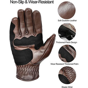 Gants de moto de course unisexes en cuir à écran tactile fabriqués au Pakistan - Product Image 2