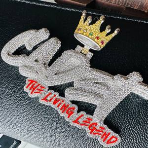 Lujo 925 plata esterlina amante patrón colgante collar VVS D Moissanite oro rodio chapado fino Hip-hop encanto colgantes - Product Image 4