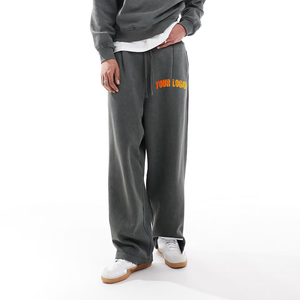 Vente en gros 100% coton pantalons pour hommes logo imprimé personnalisé pantalons de survêtement confortables et lourds pantalons de jogging pour hommes lavés sur mesure - Product Image 6