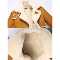 Veste en cuir tricotée décontractée pour homme Silo Sports OEM sur mesure en peau de mouton B3 avec col rabattable en fourrure de renard respirante et chauffante