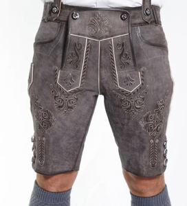 Trachten Short Lederhosen Classique Noir Pour Hommes Cuir de Haute Qualité pour hommes - Product Image 2