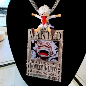 Pendentif et breloque personnalisables en moissanite ronde style hip-hop avec bijoux personnalisés pour événements, en argent 925, style tendance - Product Image 1