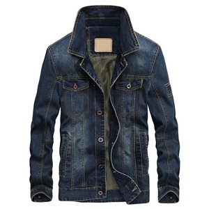 Chaqueta vaquera para hombre más barata, recién llegada, chaqueta vaquera personalizada al por mayor de alta calidad, Chaquetas vaqueras azules personalizadas lavadas para hombre - Product Image 1