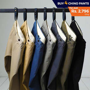 Paquete de 4 pantalones chinos de algodón para hombre - Product Image 3