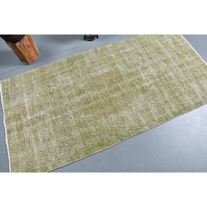Modern Vintage Turkish <b>Rug</b> 3.2 X 6.3ft Green Patchwork Design <b>Large</b> Rectangle Wool Polyester Material for <b>Living</b> Hallway Latex - Product Image 2