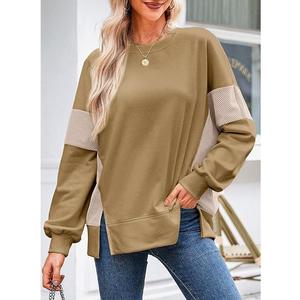 Best Price Luxury Long Sleeve Neck Shoulder Slope Solid Comfortable Oversized <b>Women's</b> Cotton Fleece Quick-Drying Winter - Product Image 3