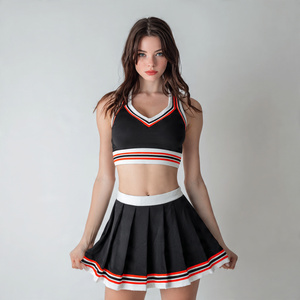 Ensemble d'uniformes de cheerleading, tenue d'entraînement de cheerleading, uniformes de cheerleading avec strass scintillants, vêtements de sport pour cheerleading - Product Image 2