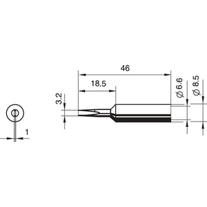 Punta de Soldador ERSA Serie 0832 en Forma de Cincel 832 con Ancho de 3.2 mm para Trabajos de Precisión - Product Image 3